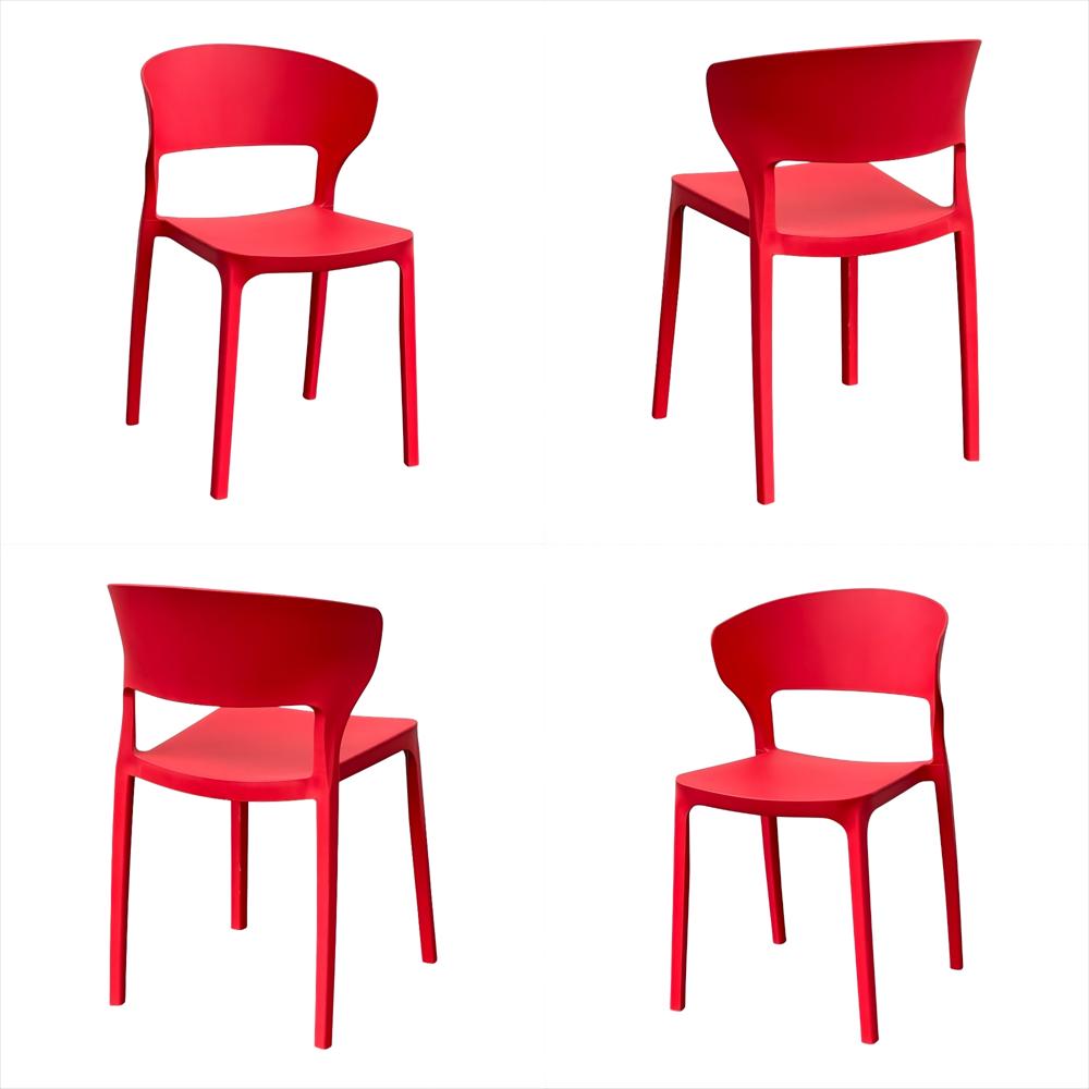 Set X4 Sillas Versa En Polipropileno Color Rojo img #1