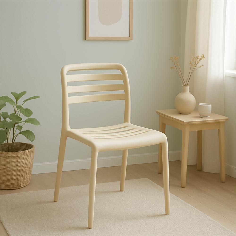 Set X2 Sillas Con Respaldo Horizontal Color Beige img #5