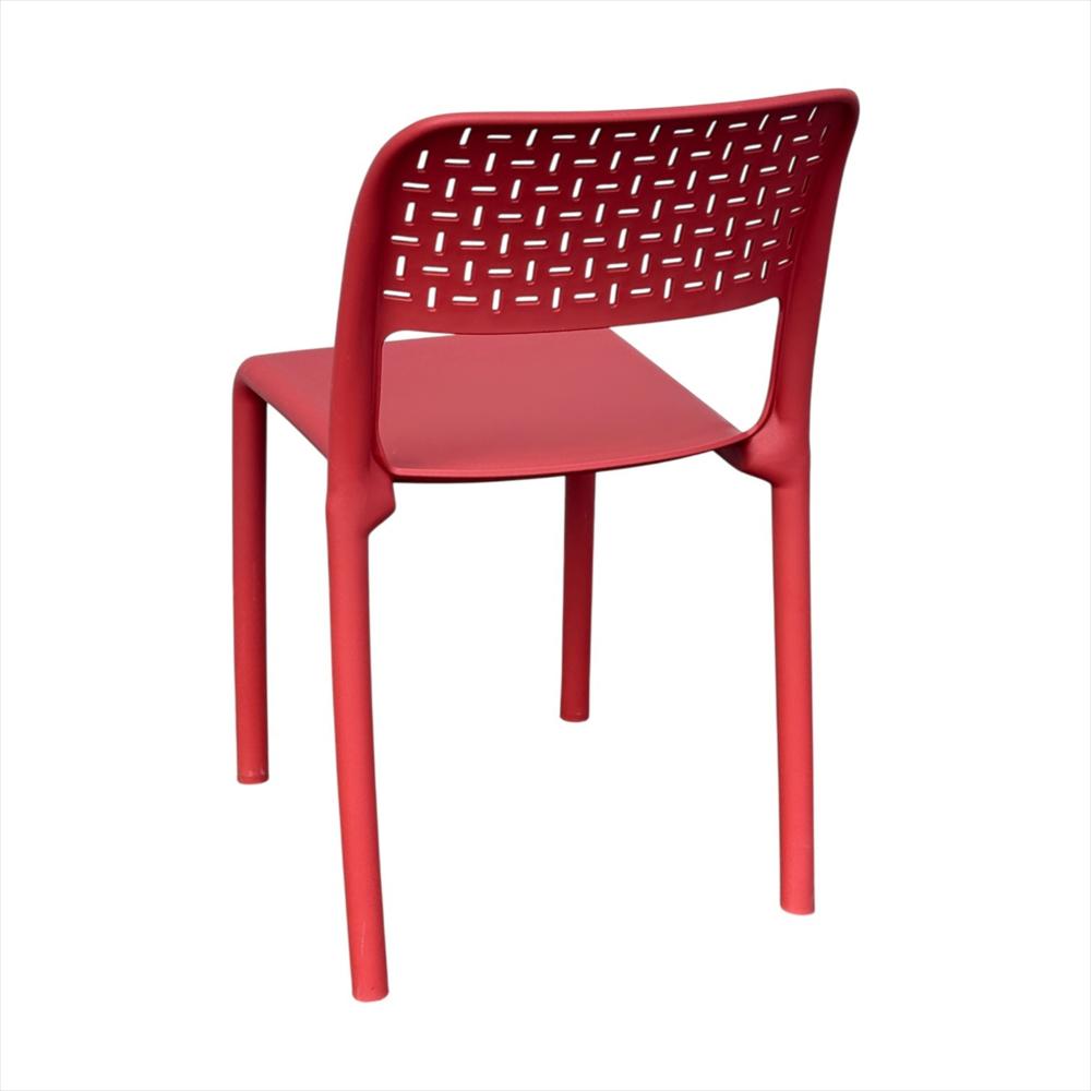 Set X4 Sillas Ergonómicas Con Respaldo Calado Color Rojo img #4