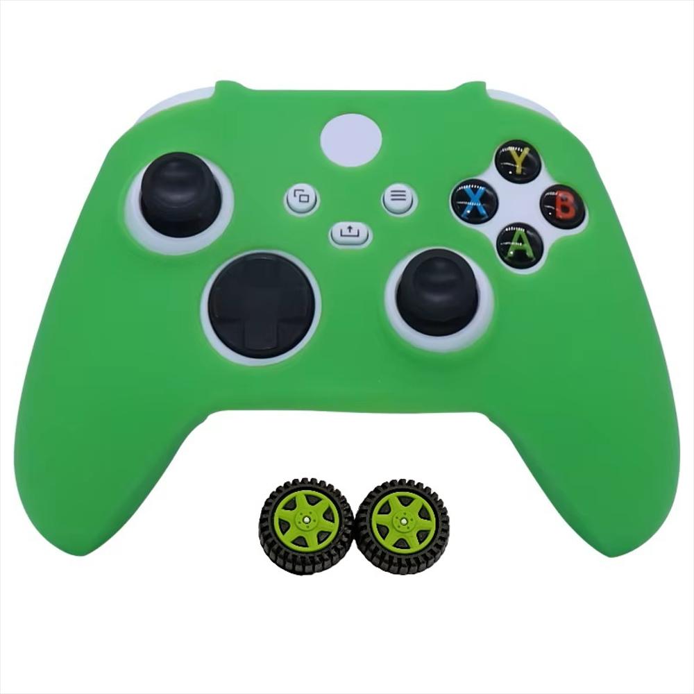 Forro Control Xbox Series X S Verde + Grips Diseño Lima Rueda Verde