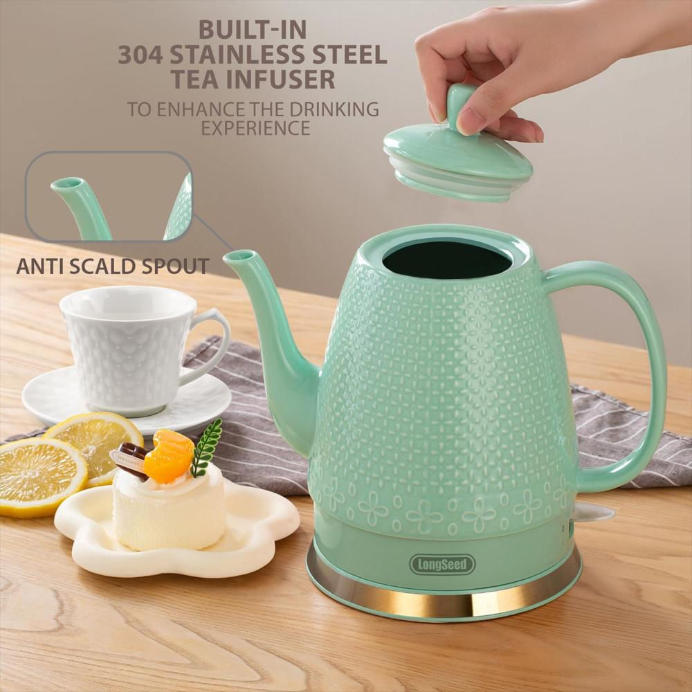 Tetera Eléctrica Longseed Cerámica 1.2 Litros Apagado Automático Hervido Rápido img #2