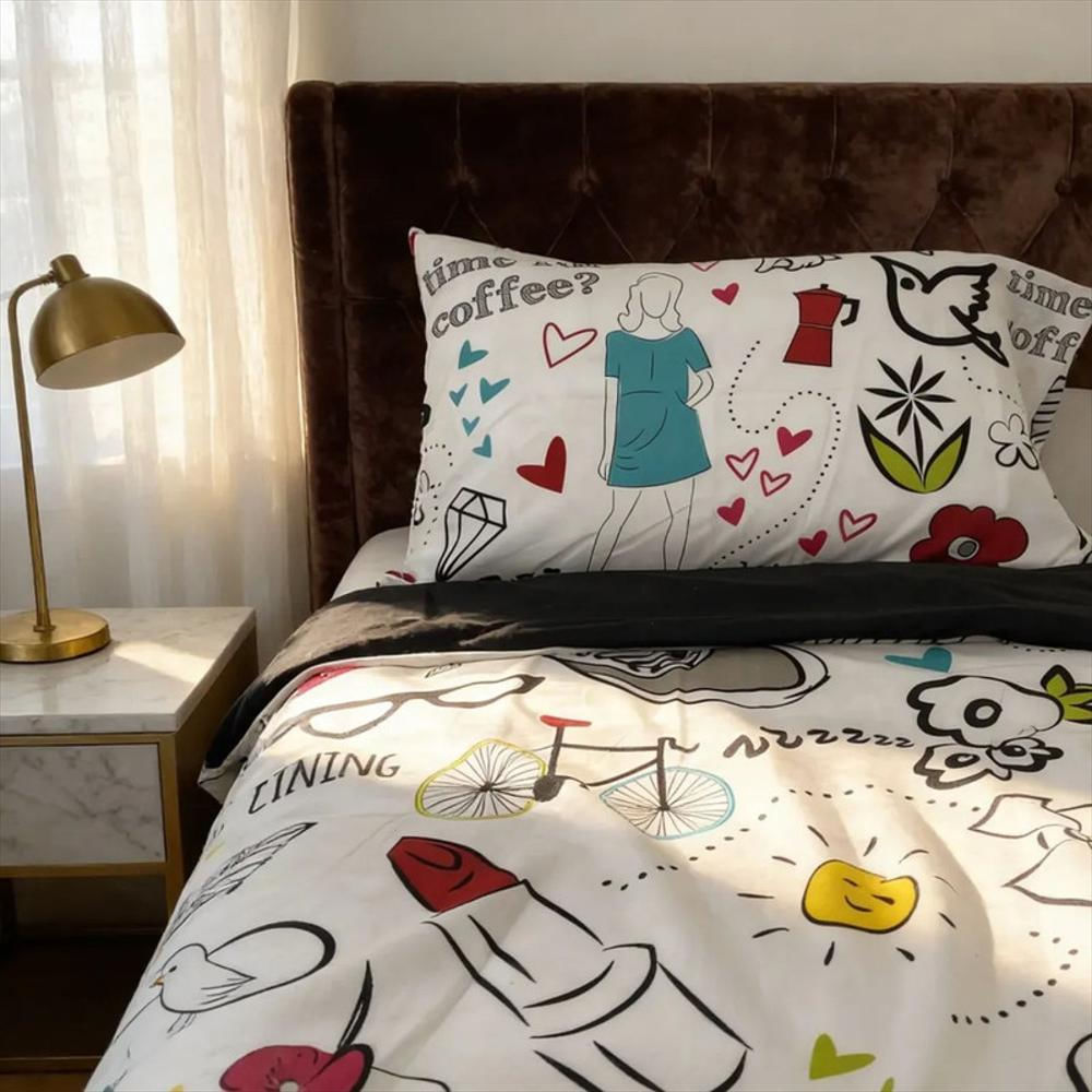 Juego De Sábanas 300 Hilos 100% Algodón Blanco Chic Cama Queen Elegantes img #2