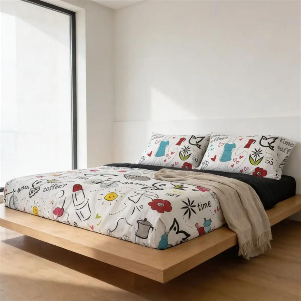 Juego De Sábanas 300 Hilos 100% Algodón Blanco Chic Cama Queen Elegantes img #3