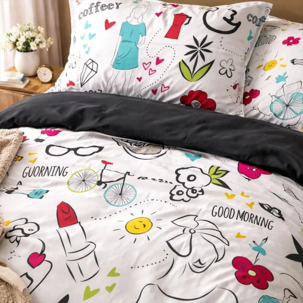 Juego De Sábanas 300 Hilos 100% Algodón Blanco Chic Cama Queen Elegantes img #4
