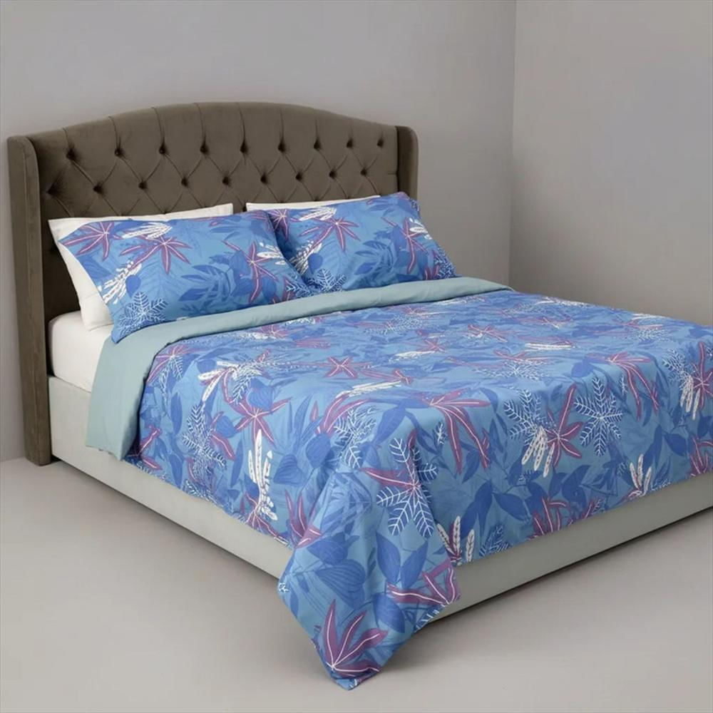 Juego De Sábanas Cama Doble 300 Hilos 100% Algodón Riviera Azul img #1