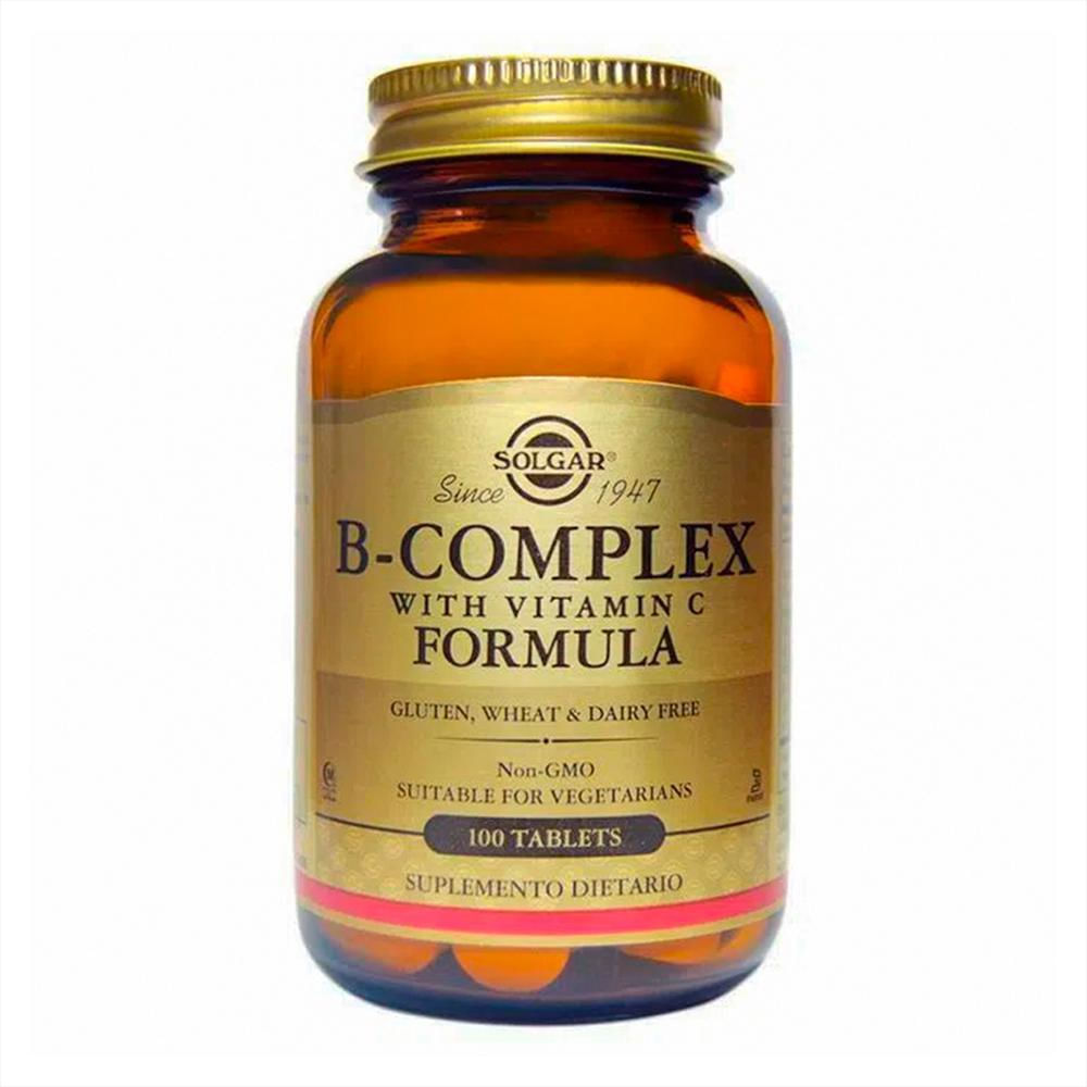 B Complex With Vitamin C Frasco X 100 Tabs Solgar img #1