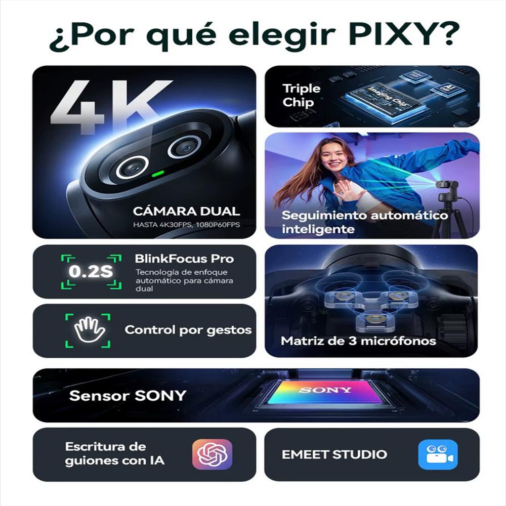 Video Cámara Emeet Pixy E3138 4K Con Seguimiento Ai img #3