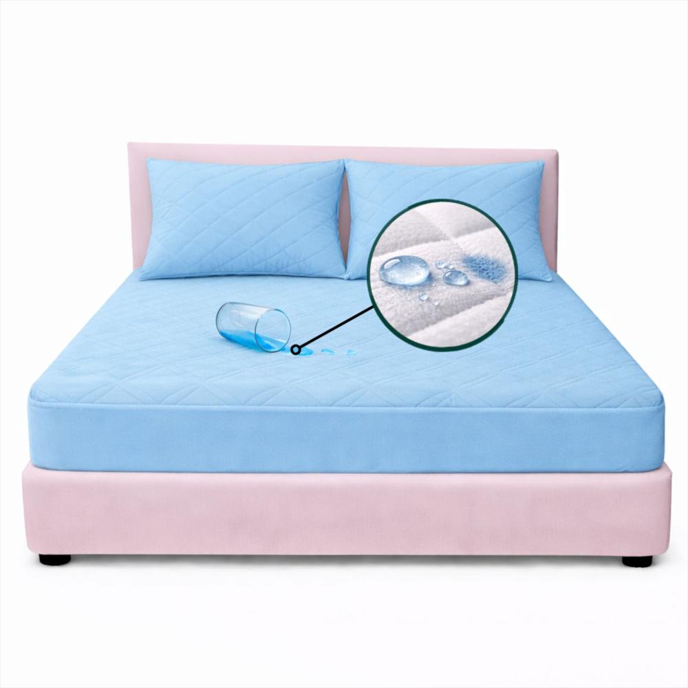 Combo Protector Sencillo Antifluido Celeste 190Cm*100Cm img #1