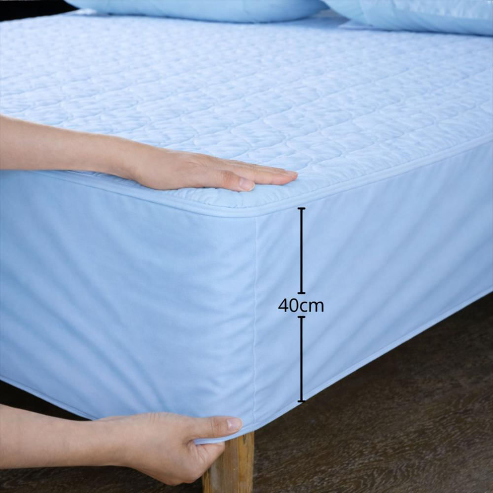 Combo Protector Semidoble Antifluido Celeste 190Cm*120Cm img #3