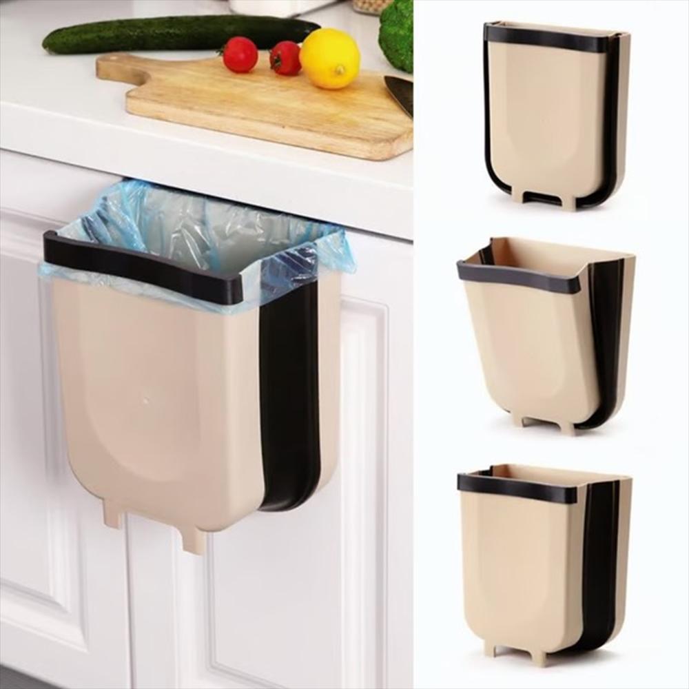 Basurero Cocina Plegable De Color Blanco img #1