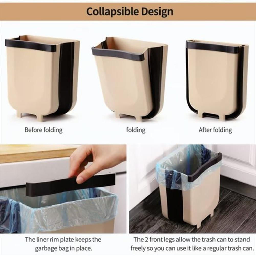Basurero Cocina Plegable De Color Blanco img #2