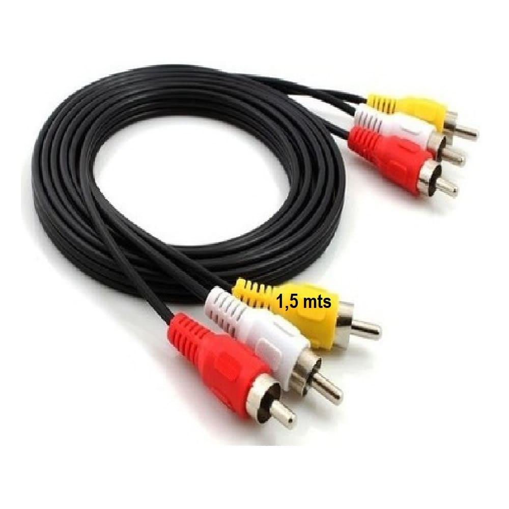 Cable 3X3 Rca Rca 5 Mts Audio Video Punta Dorada Multicolor img #1