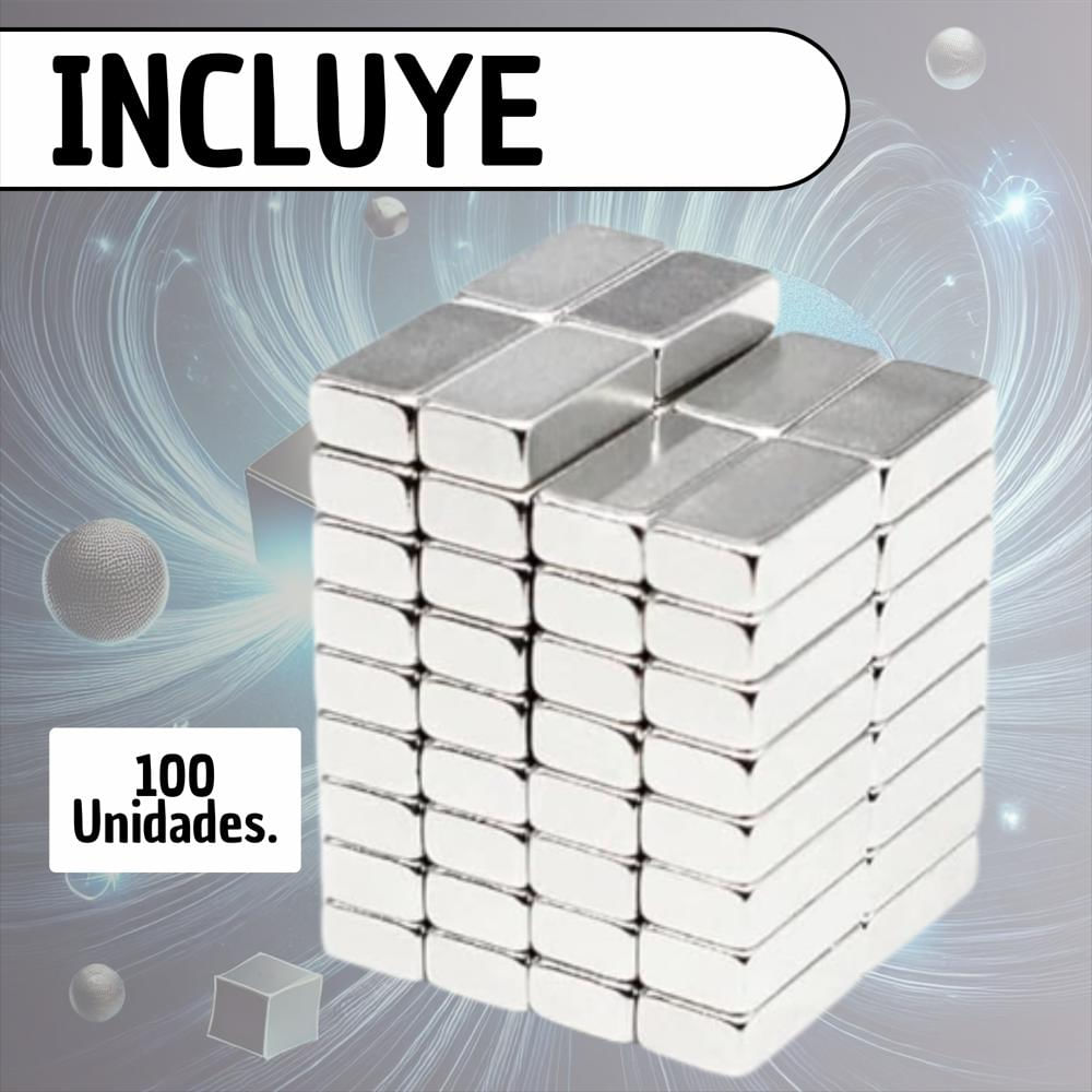 Imanes Rectangulares De Neodimio Alta Potencia Set 100 Unidades img #2