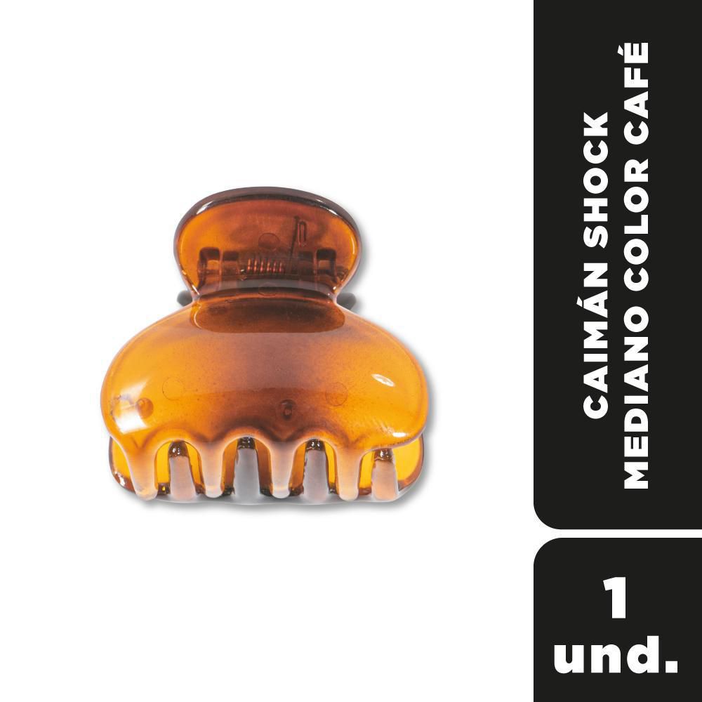 Pinza para el cabello SHOCK mediano color café (1  und)