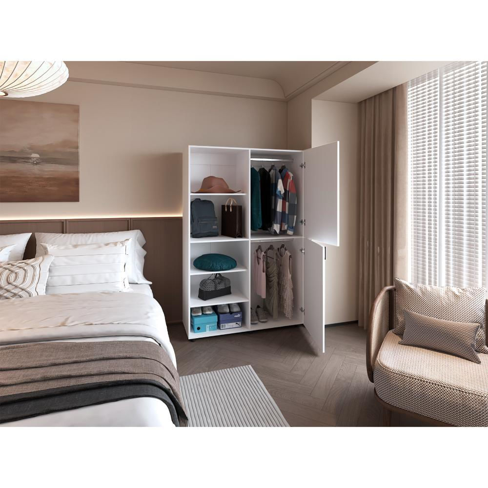Closet Econo, Blanco Duqueza, Pequeño Con Amplios Espacios Para Guardar Ropa Zf img #2
