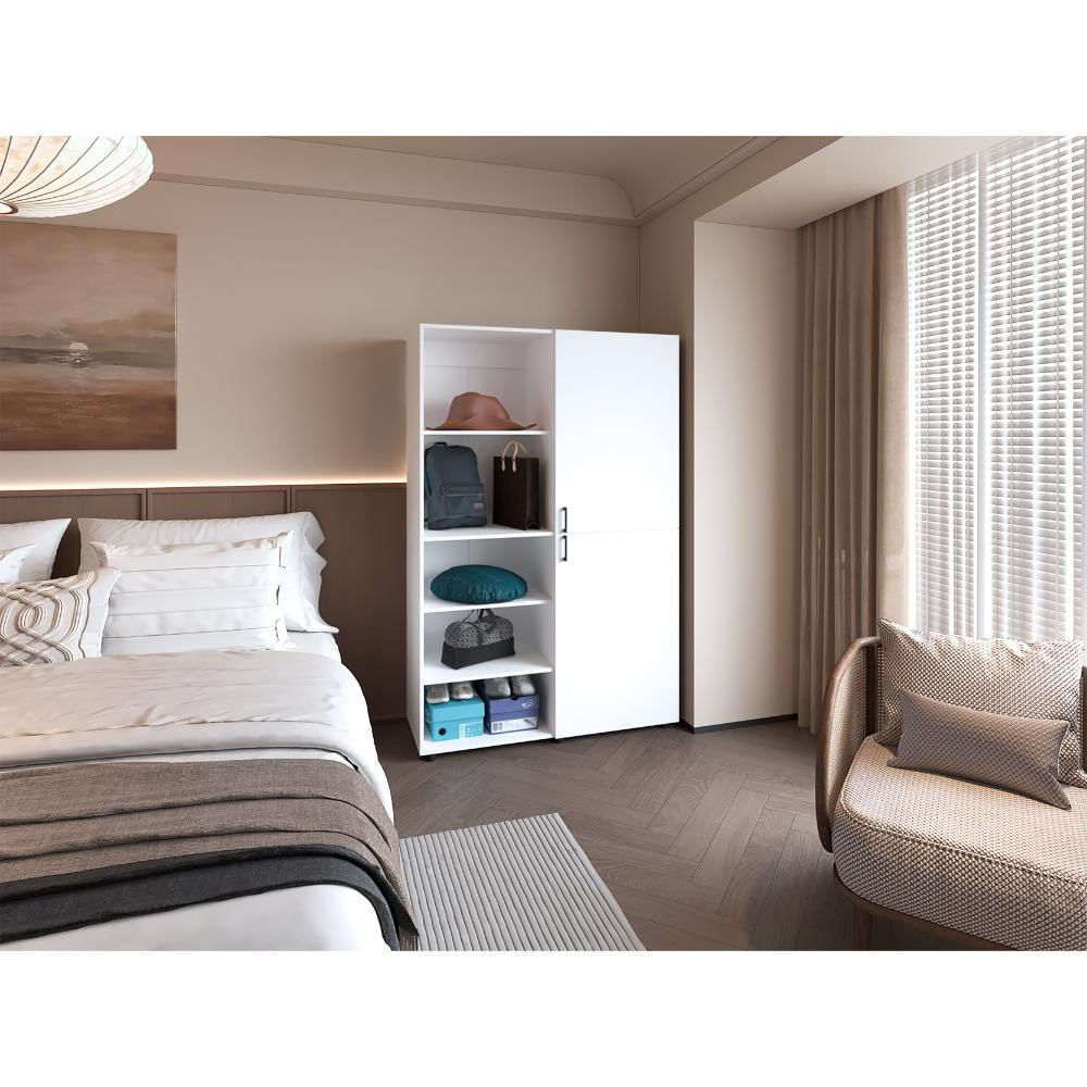 Closet Econo, Blanco Duqueza, Pequeño Con Amplios Espacios Para Guardar Ropa Zf img #3