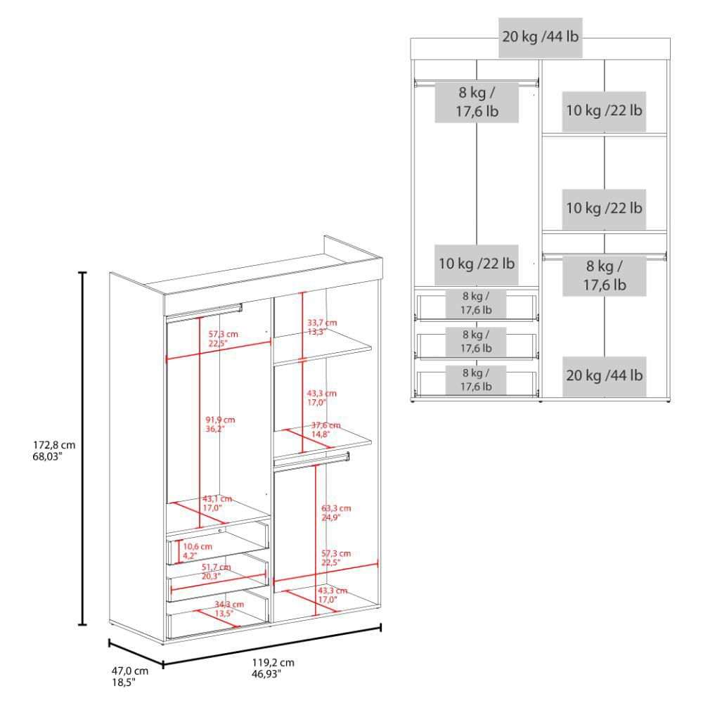 Closet Denver, Kronos Blanco, Con Cuatro Puertas Abatibles Zf img #4