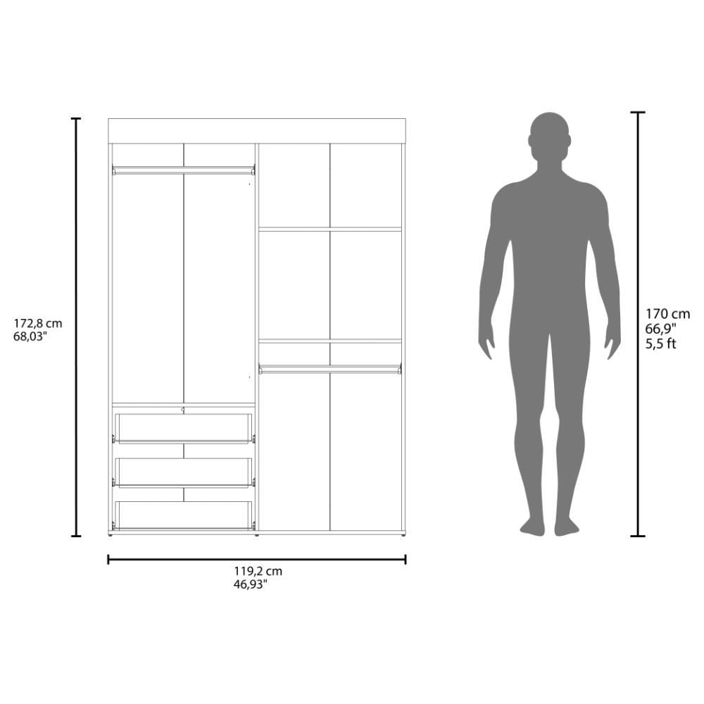 Closet Denver, Kronos Blanco, Con Cuatro Puertas Abatibles Zf img #5