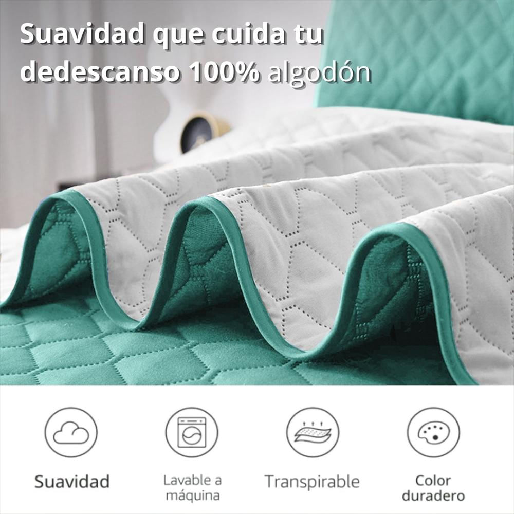Colcha Sencilla Doble Faz Gris/Verde img #2