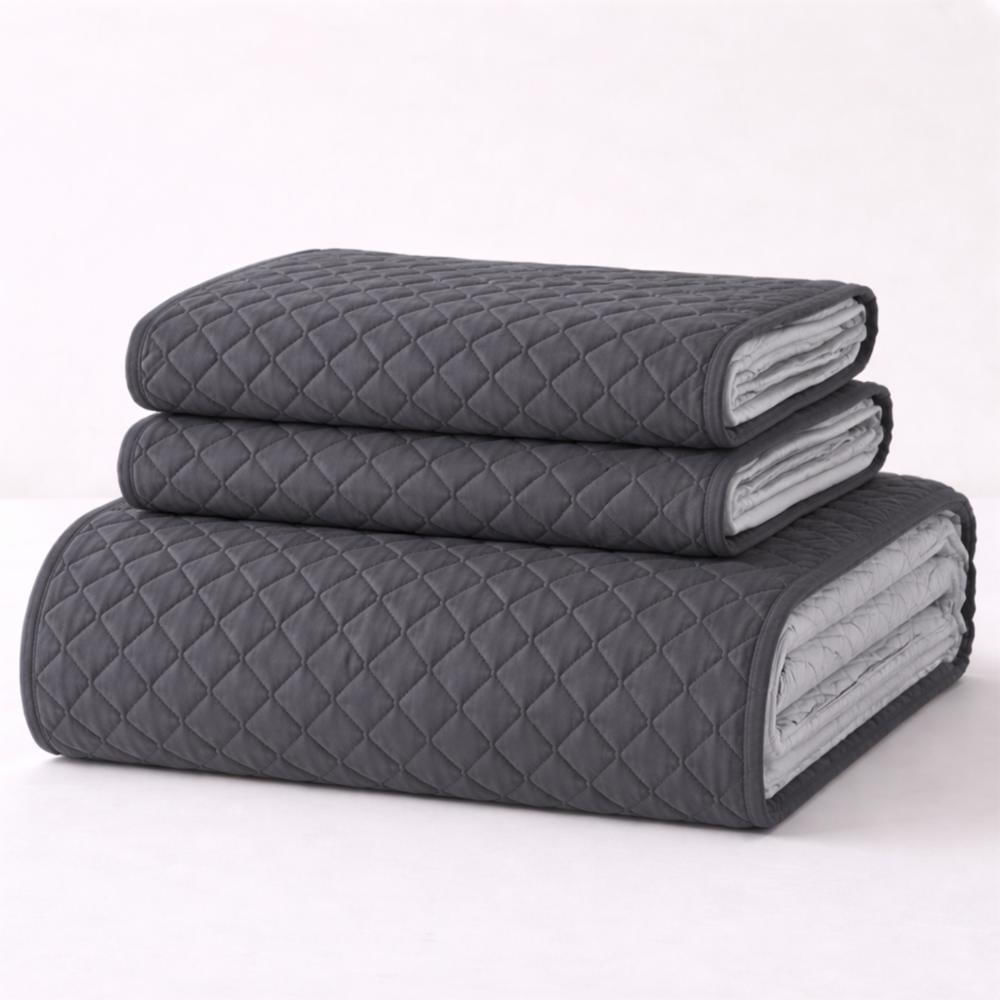 Colcha Sencilla Doble Faz Gris/Gris img #1
