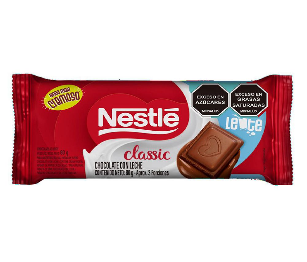 tableta de chocolate NESTLE CON LECHE (80 gr)