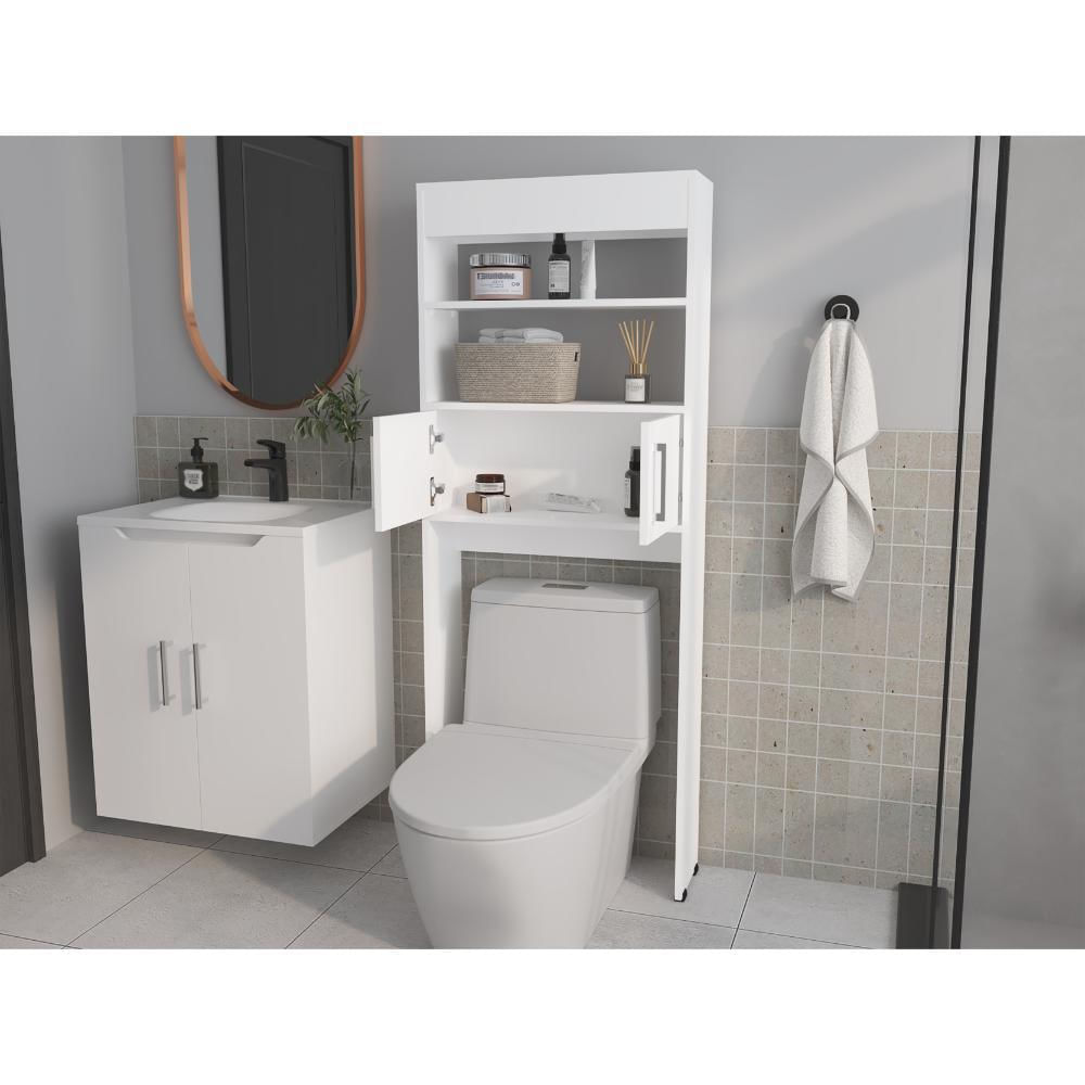 Gabinete De Baño Oporto, Blanco Kronos, Ahorrador De Espacio img #2