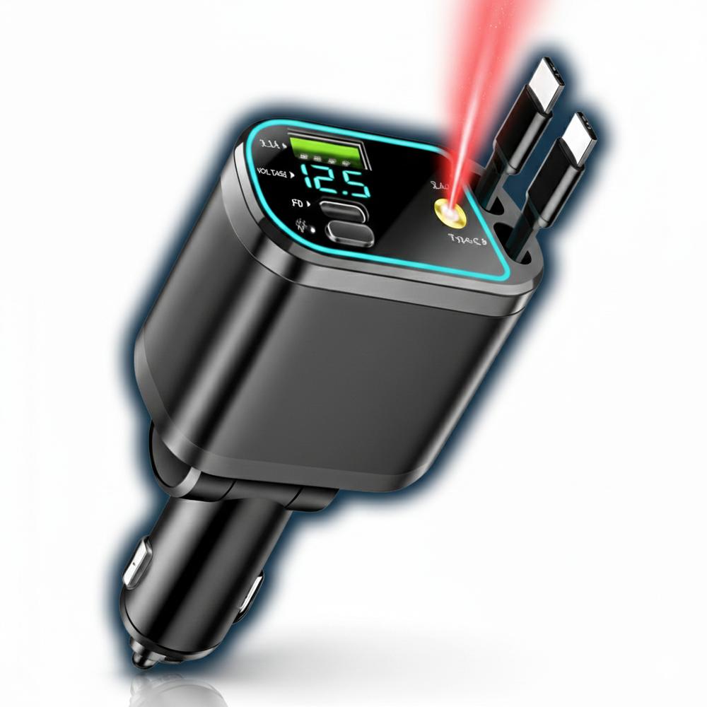 Cargador Celular Carro Retráctil 4En1 Proyector Laser Sansa img #1