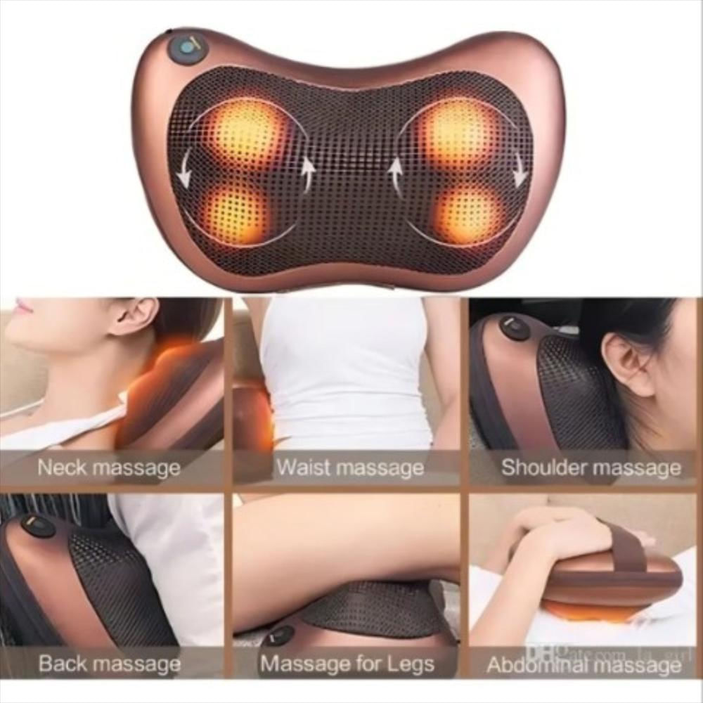 Almohada Masajeador Cuello Cervical Cojin Infrarojo Lucesled Color Rojo img #3