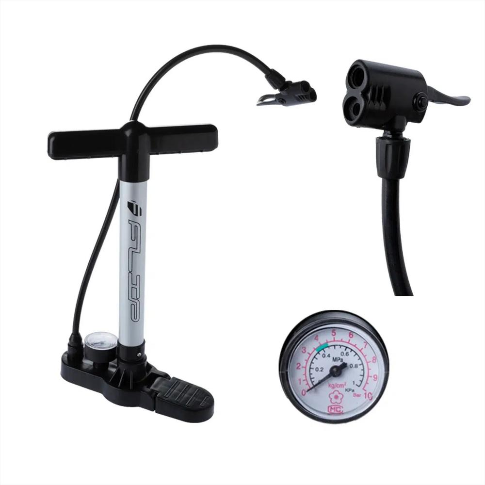 Inflador Bomba De Piso Con Manómetro Flip img #3
