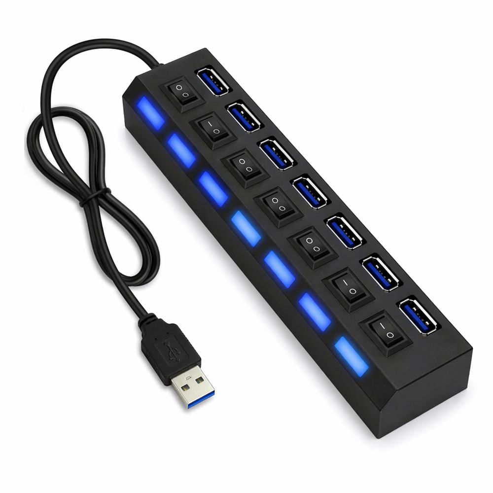 Hub Usb 3.0 Multipuerto 7 Puertos Con Interruptores Alta Velocidad img #1