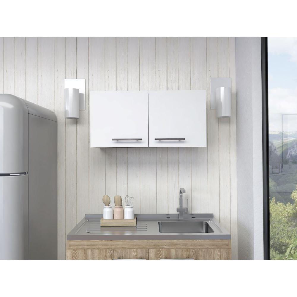 Mueble Sobre Campana Delfi, Blanco, Con Dos Puertas Batientes img #2