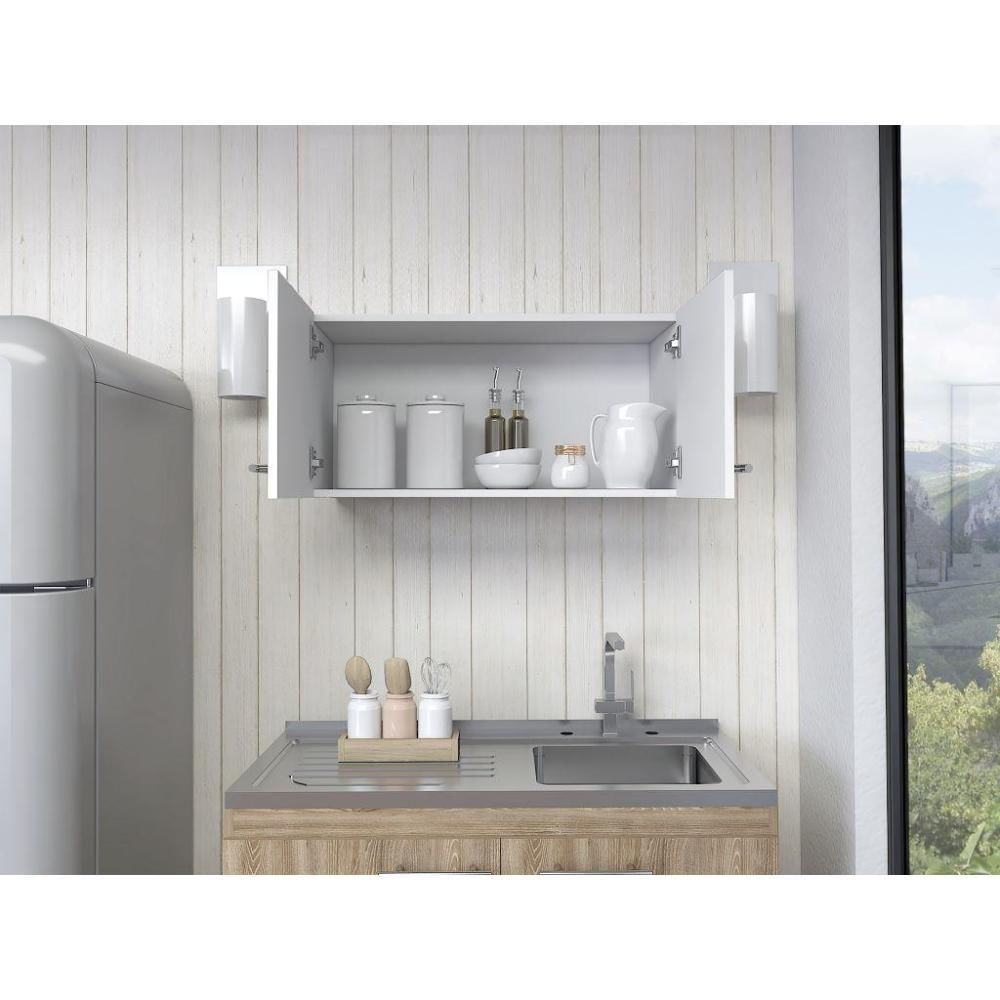 Mueble Sobre Campana Delfi, Blanco, Con Dos Puertas Batientes img #3