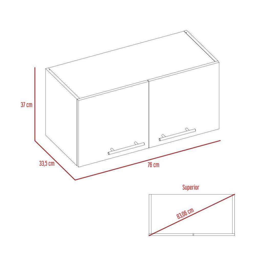 Mueble Sobre Campana Delfi, Blanco, Con Dos Puertas Batientes img #5