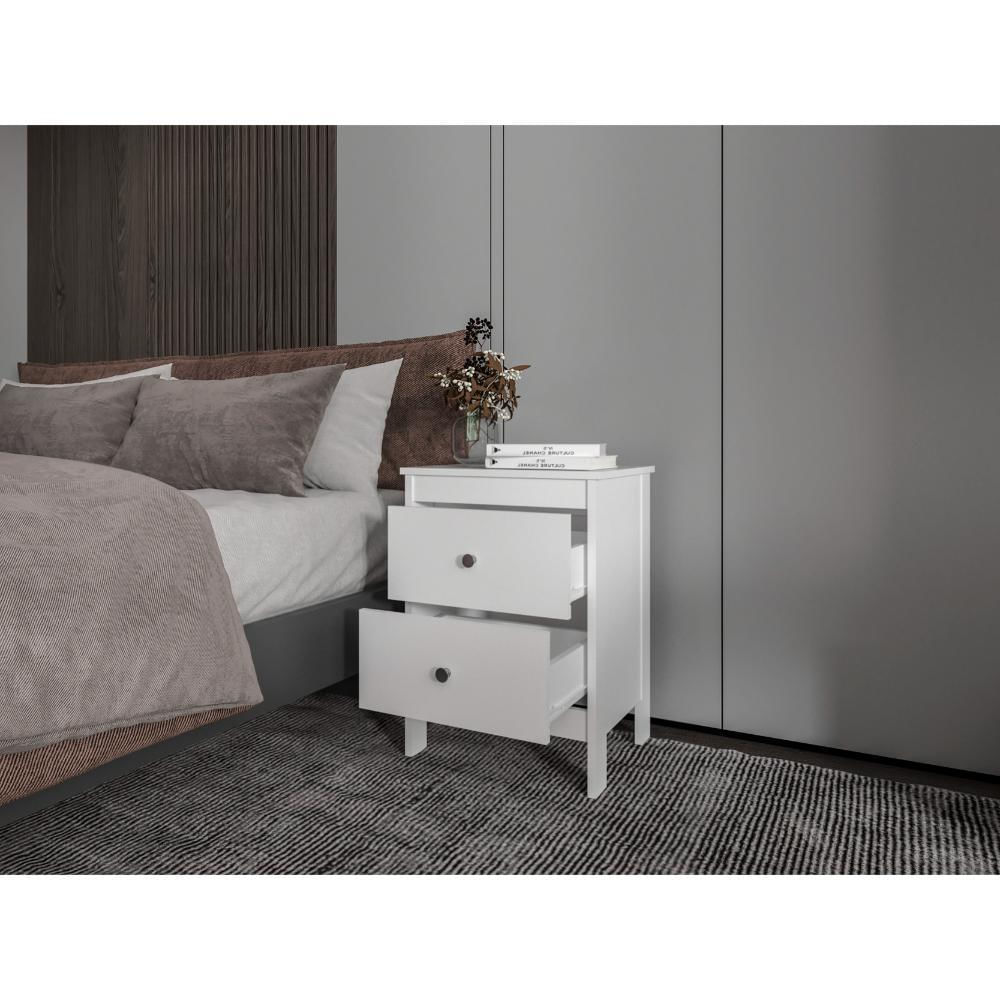 Mesa De Noche Camil, Blanco Duqueza, Con Espacio Para Colocar Objetos Decorativos Zf img #2