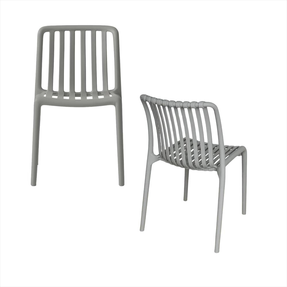 Set X2 Sillas Bistro En Polipropileno Color Gris img #1
