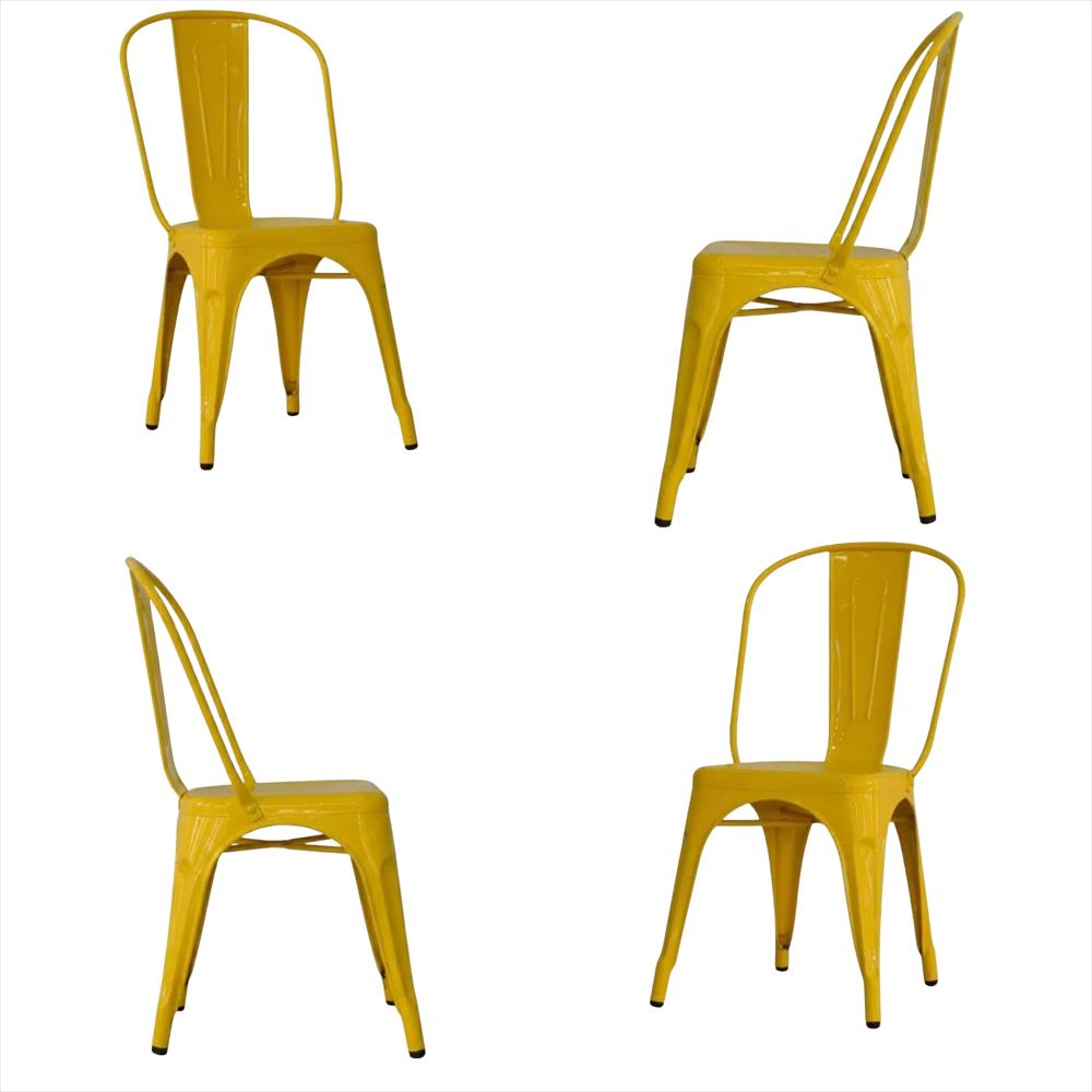 Set X4 Sillas Metálica Tolix Color Amarillo img #1