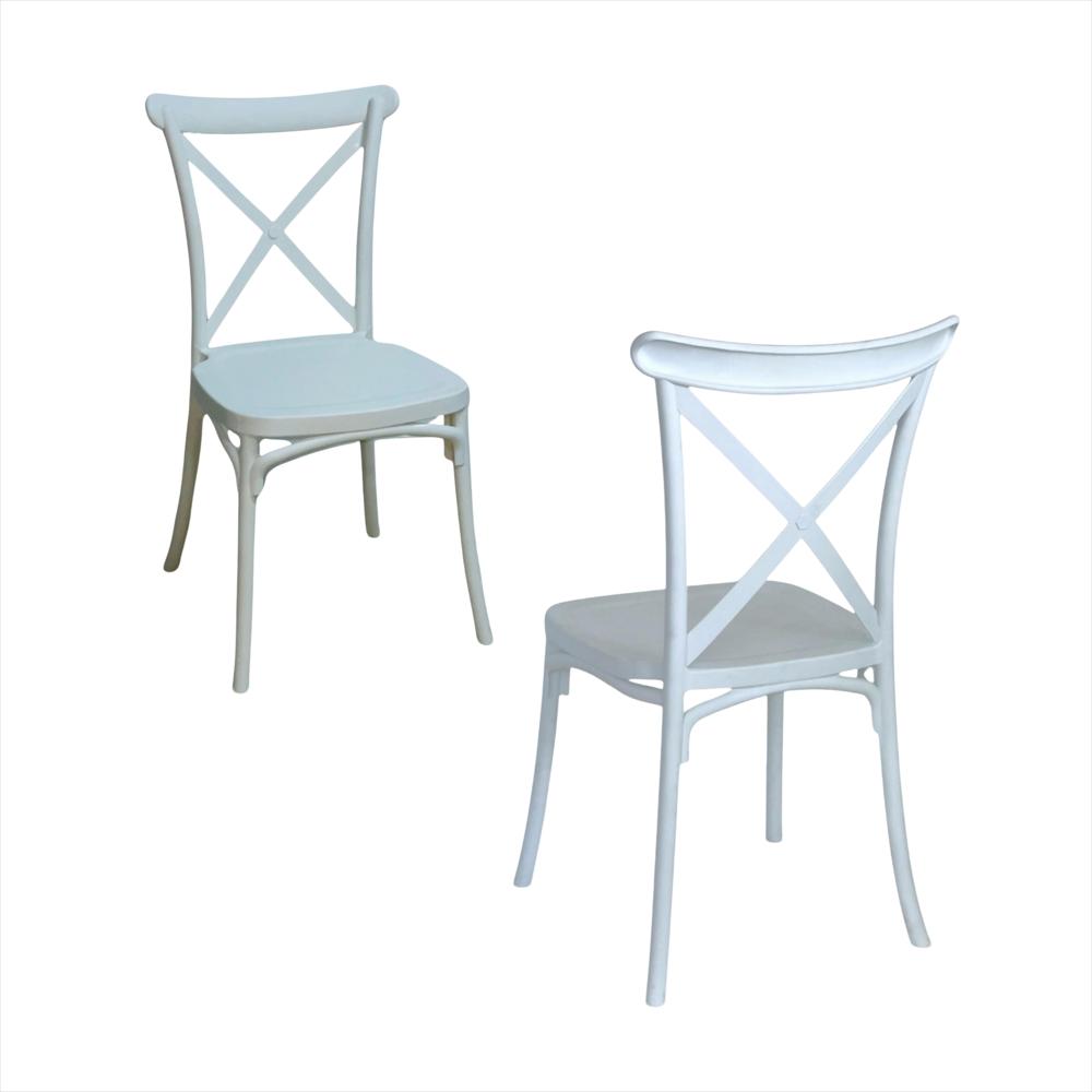 Set X2 Sillas En Polipropileno Tipo Crossback Color Blanco img #1