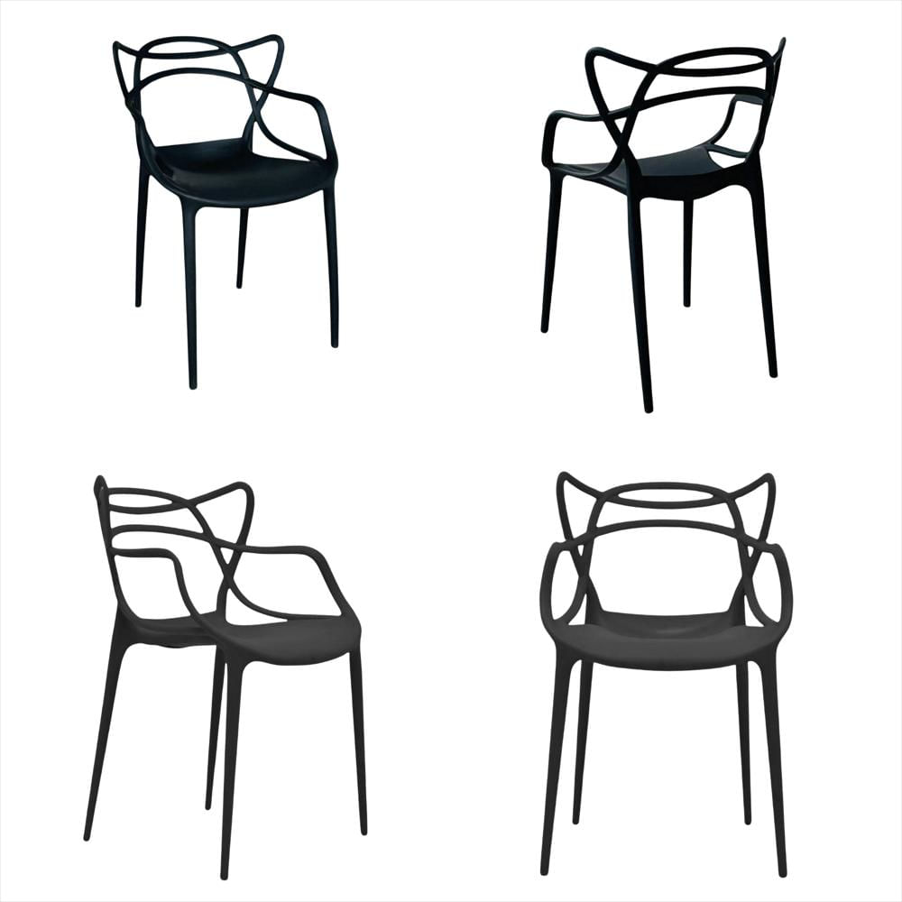 Set X4 Sillas Master En Polipropileno Color Negro img #1