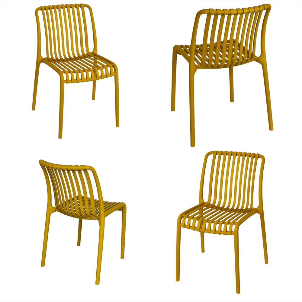 Set X4 Sillas Bistro En Polipropileno Color Amarillo img #1