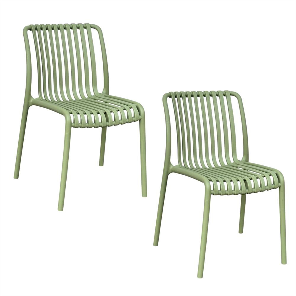 Set X2 Sillas Bistro En Polipropileno Color Verde img #1