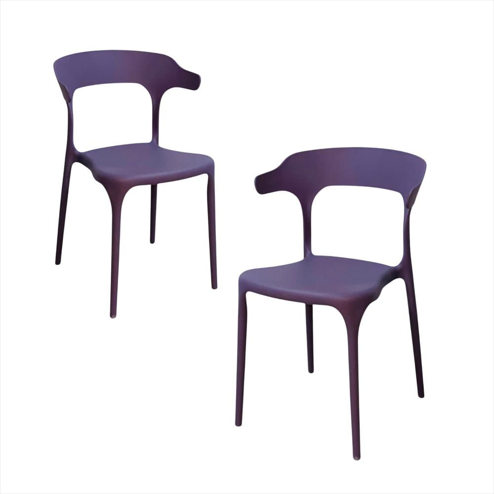 Set X2 Sillas En Polipropileno Genova Color Morado img #1