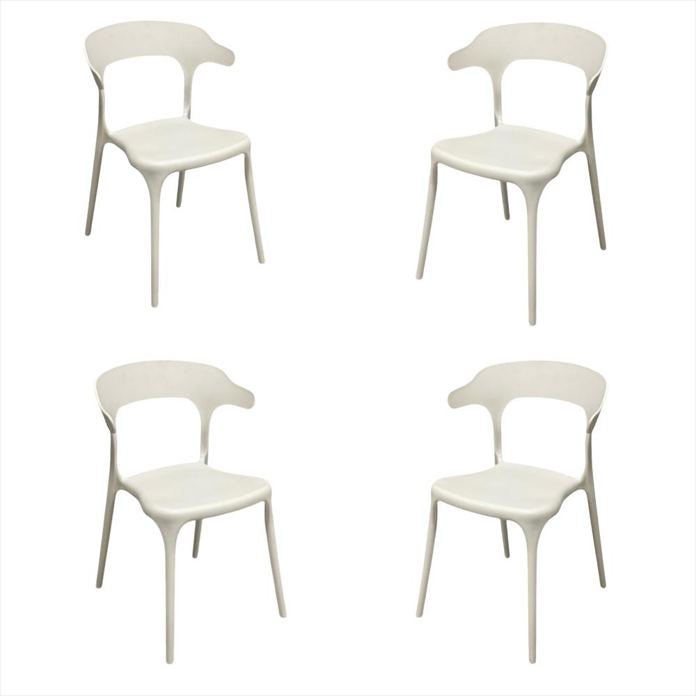 Set X4 Sillas En Polipropileno Genova Color Blanco img #1