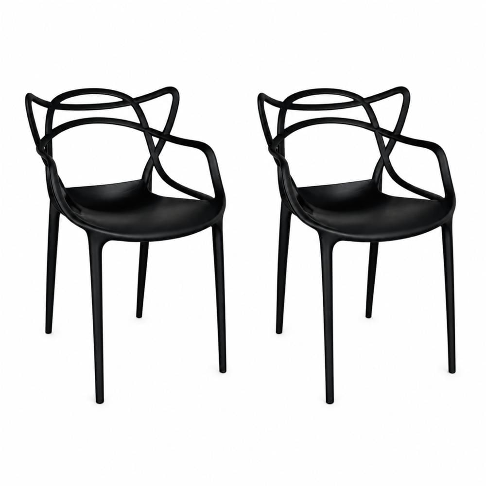 Set X2 Sillas Master En Polipropileno Color Negro img #1