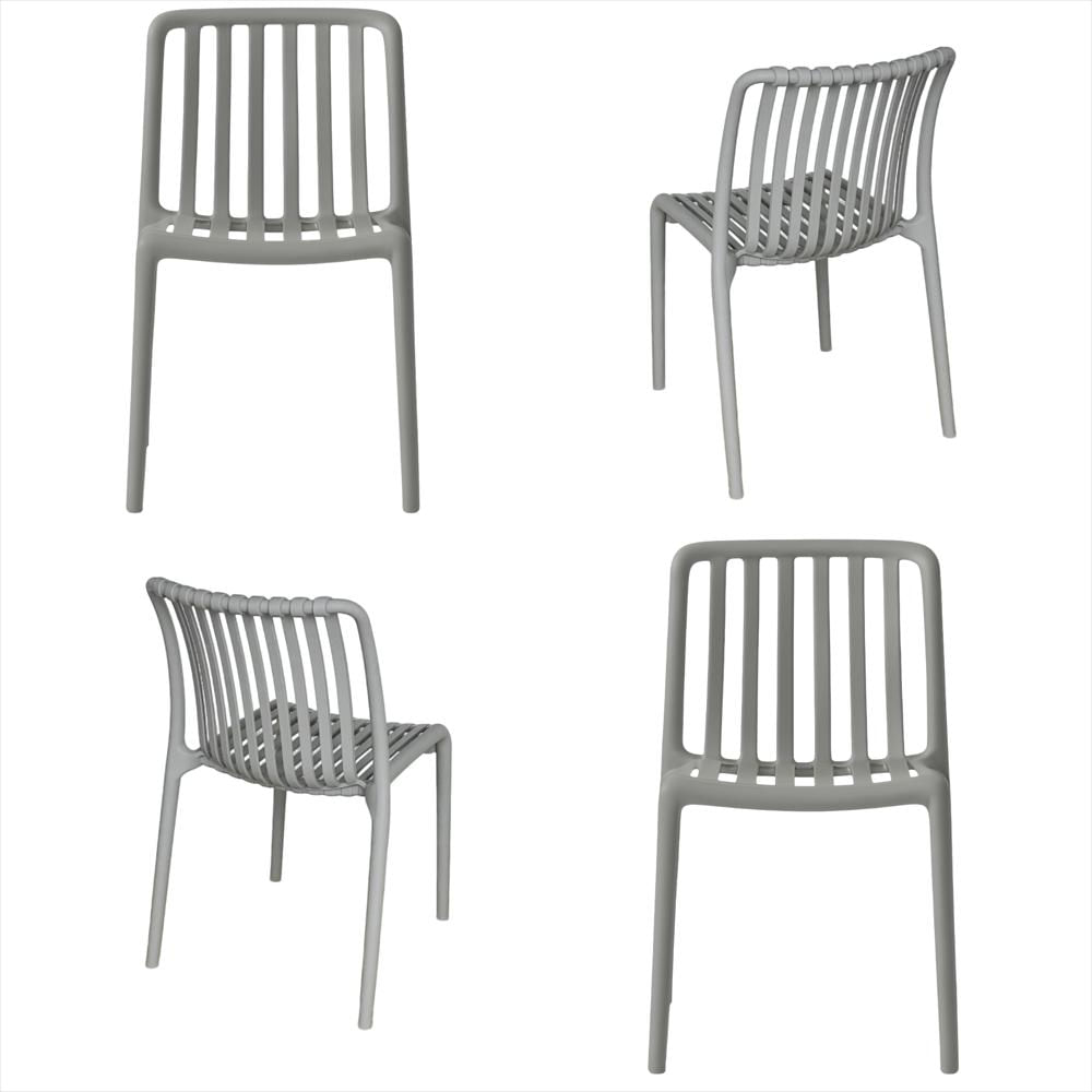 Set X4 Sillas Bistro En Polipropileno Color Gris img #1