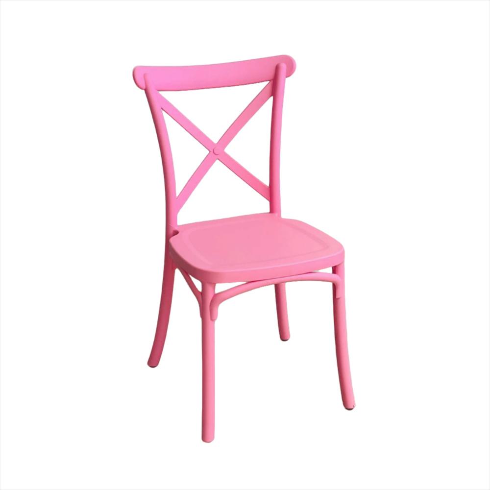 Set X2 Sillas Tipo Crossback Para Niños Color Rosa img #3