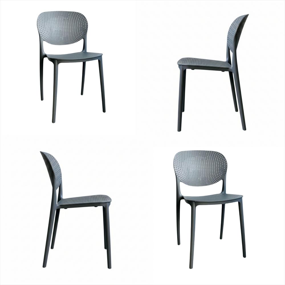 Set X4 Sillas Monza En Polipropileno Color Gris img #1