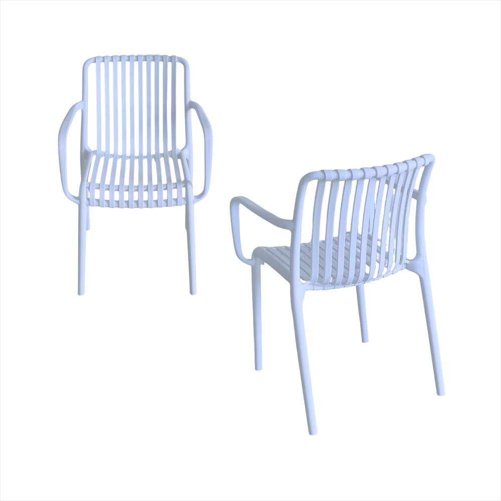Set X2 Sillas Bistro Con Brazos En Polipropileno Color Blanco img #1