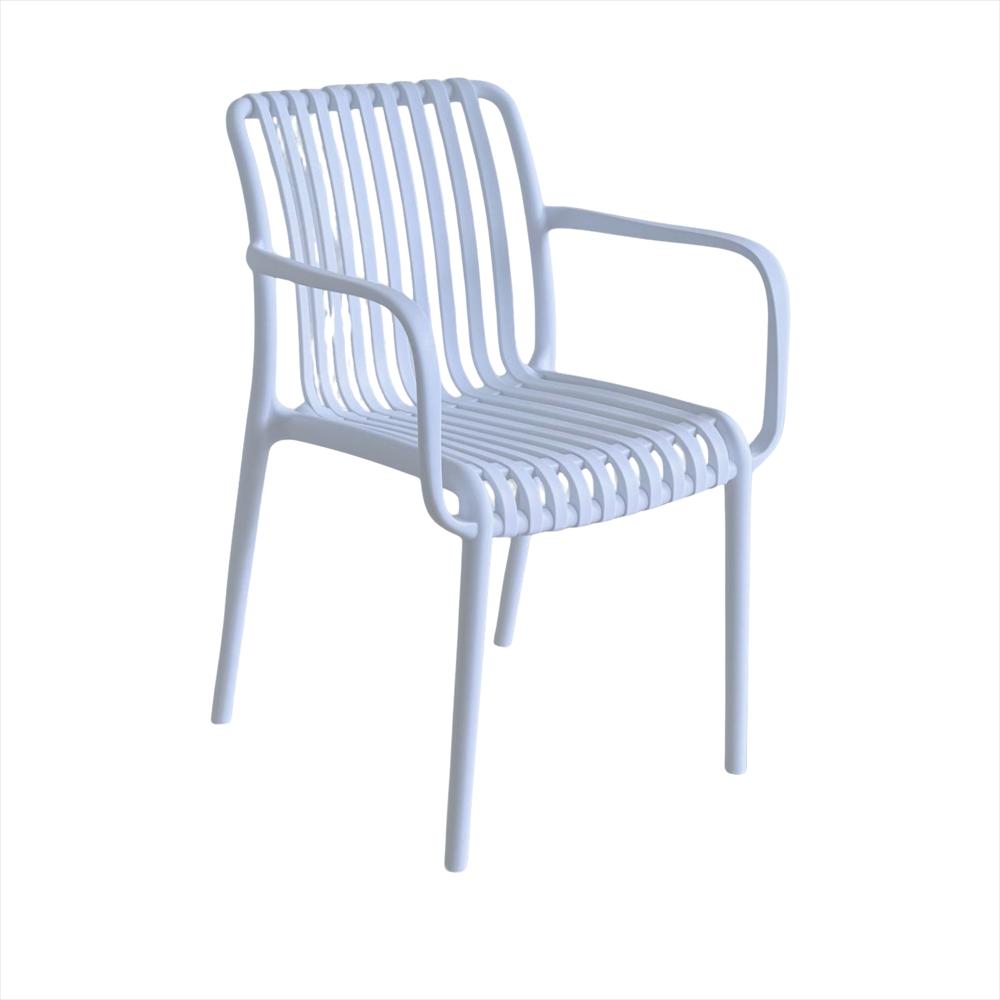 Set X2 Sillas Bistro Con Brazos En Polipropileno Color Blanco img #3