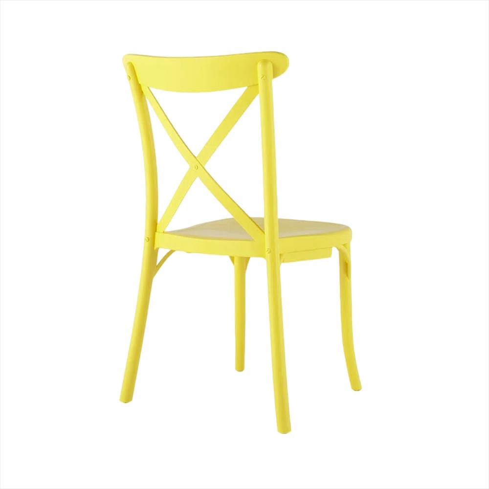 Set X4 Sillas Tipo Crossback Para Niños Color Amarillo img #5