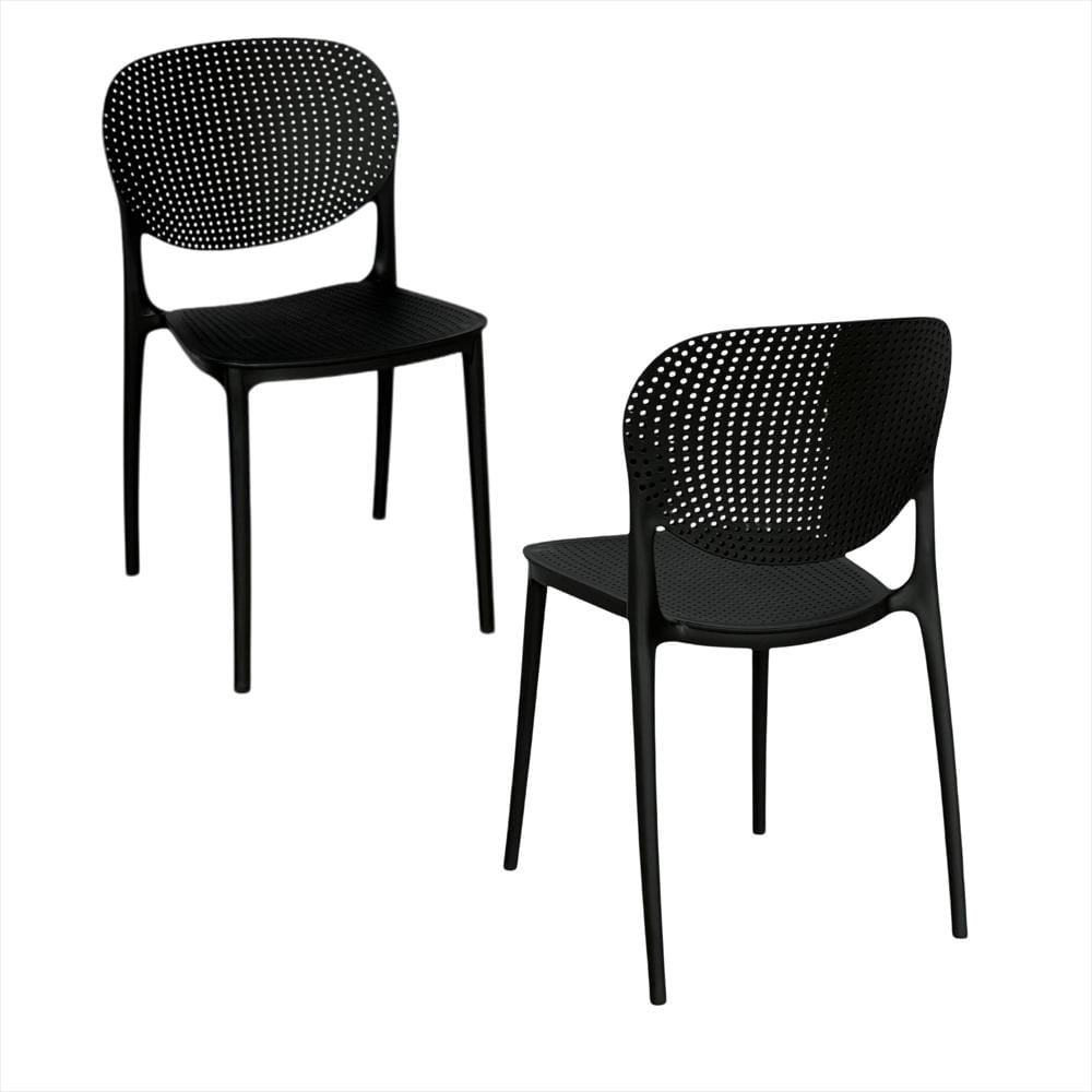 Set X2 Sillas Monza En Polipropileno Color Negro img #1